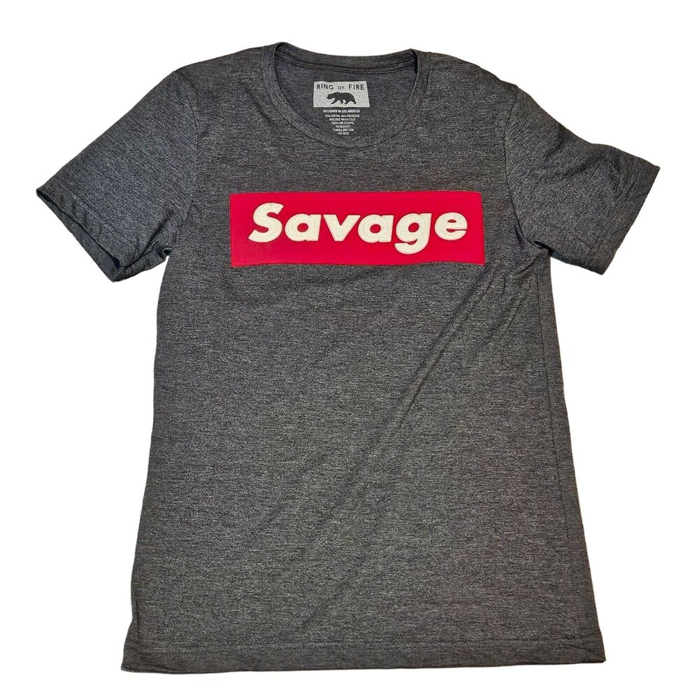 Savage by Ring of Fire Women's Gray Short Sleeve T-Shirt Size Small